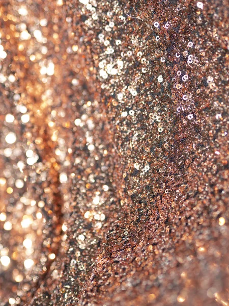Metall Kupfer Metallic Glitzertuch. vertikale goldene Textur — Stockfoto