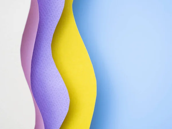 Düz yatıyordu soyut şekiller renkli pastel kağıt modayı arka planı — Stok fotoğraf