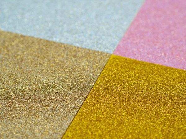 Stilleven mozaïek metallic glitter kleurrijke papieren vellen — Stockfoto