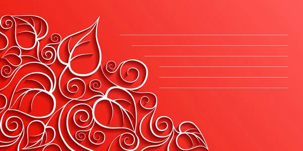 Carton rouge avec ornement — Image vectorielle