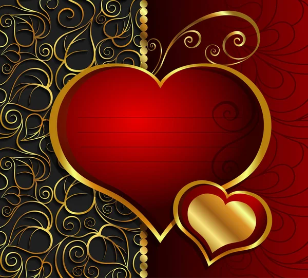Karta Srdcem Pro Den Svatého Valentýna — Stockový vektor