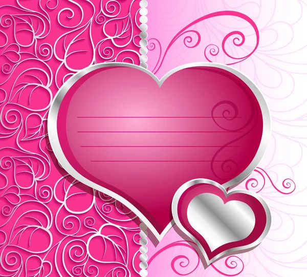 Cartão Com Coração Dia Dos Namorados —  Vetores de Stock