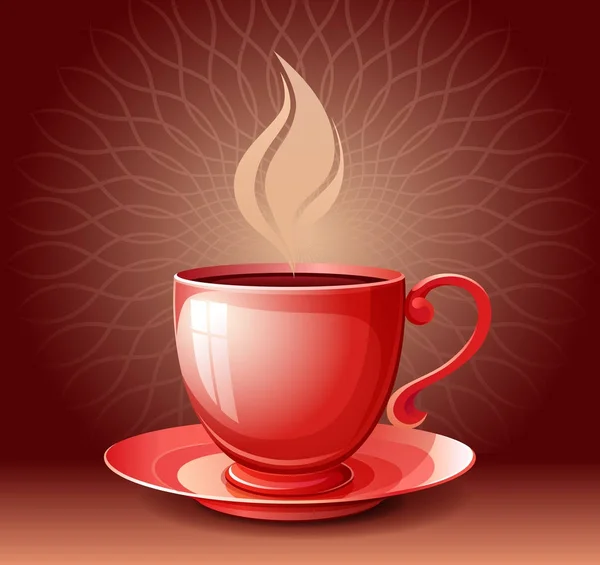 Красная Чашка Горячим Напитком — стоковый вектор