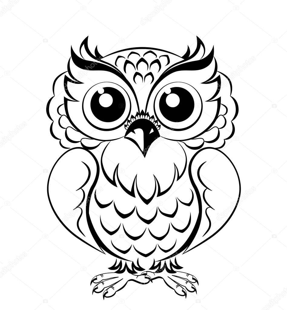 Owl. Abstract vector clip art