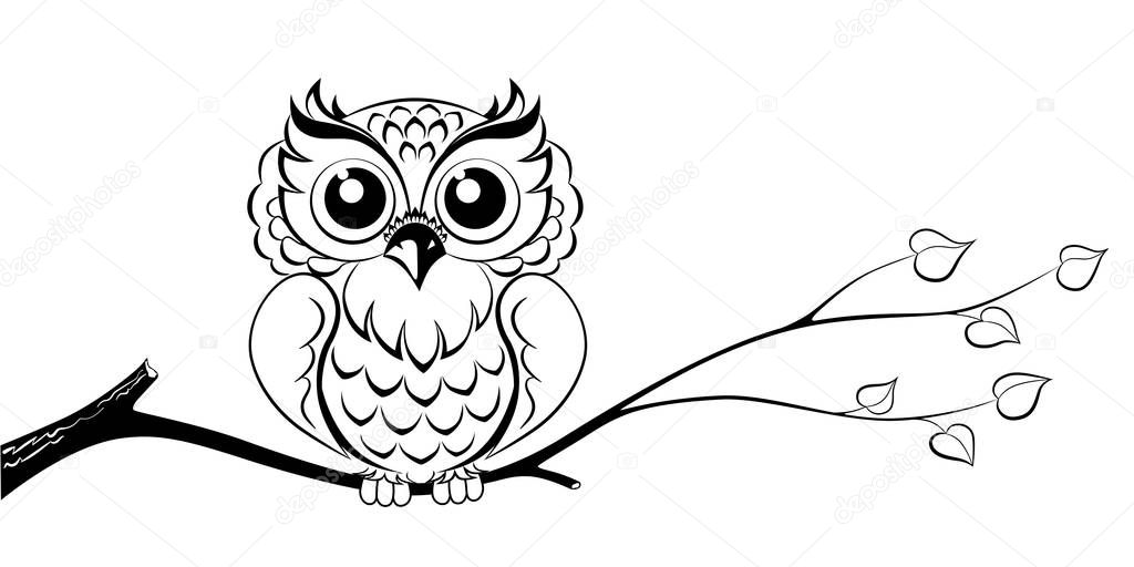 Owl Branch Abstract Vector Clip Art — Stock Vector © designer58 #191866620