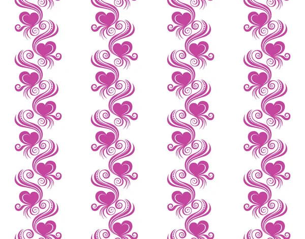 Roze Naadloze Textuur Een Hart Monogrammen — Stockvector
