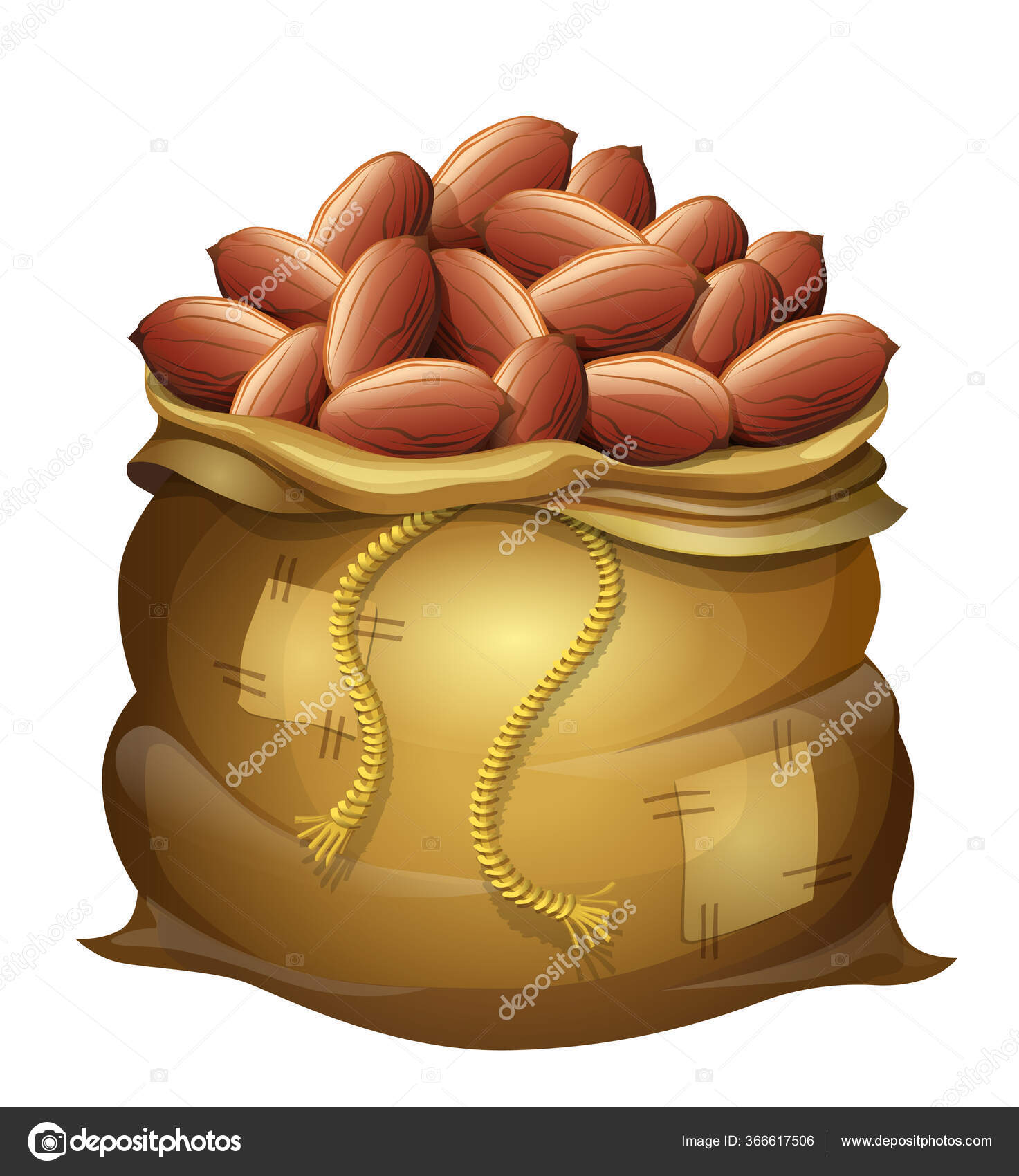 Bag Peeled Peanuts Vector Drawing Stock Vector Image by ©designer58