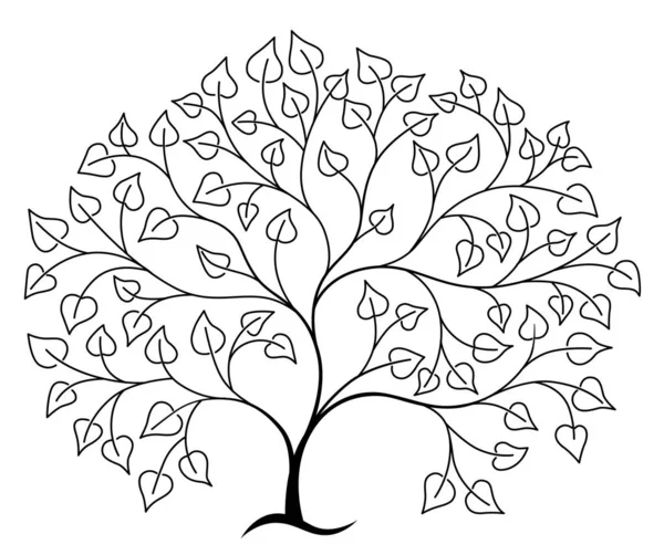 Arbre Feuilles Dessin Vectoriel — Image vectorielle