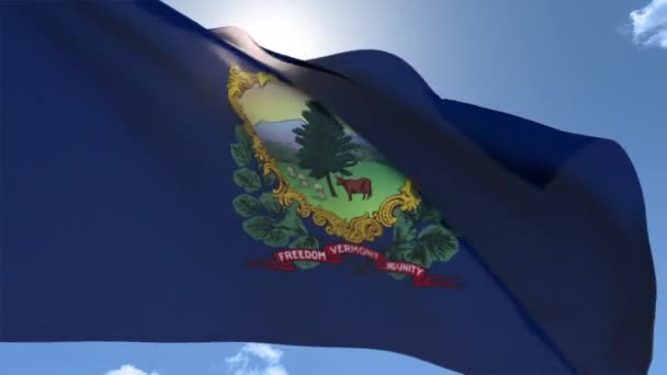 Vlag van Vermont zwaaien in de wind — Stockvideo