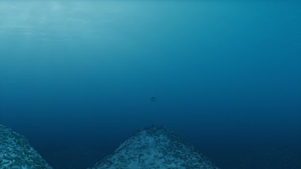 海洋污染-轮胎沉淀物-轮胎坠落 — 图库视频影像