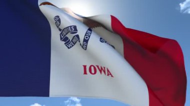 Iowa Bayrağı Rüzgarda Dalgalanıyor