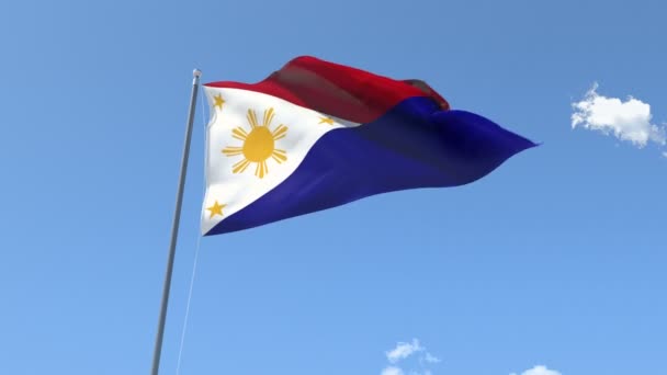 Flagge der Philippinen — Stockvideo