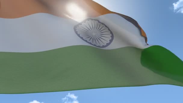 Vlag van india zwaaien — Stockvideo