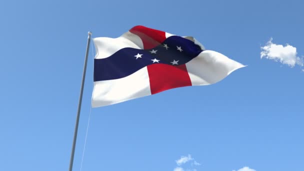 Bandera de las Antillas Holandesas — Vídeo de stock