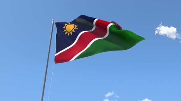 Bandeira da Namíbia acenando — Vídeo de Stock