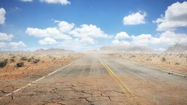 Road in the desert — Stock Video