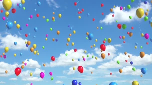 Cientos de Globos, Representación 3D — Vídeo de stock