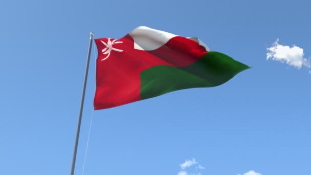 Vlag van Oman zwaaien — Stockvideo