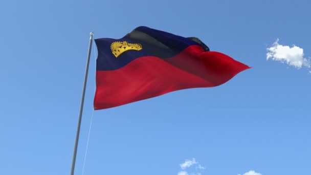 Lichtenštejnská vlajka mává — Stock video