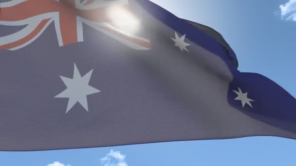 Флаг Австралии, размахивающий — стоковое видео