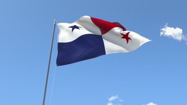 Bandera de Panamá ondeando — Vídeo de stock