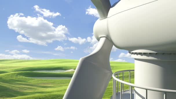 Wind Turbine Close Up Two — Stock Video