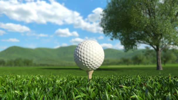ゴルフ:一つのアニメーションの穴 — ストック動画