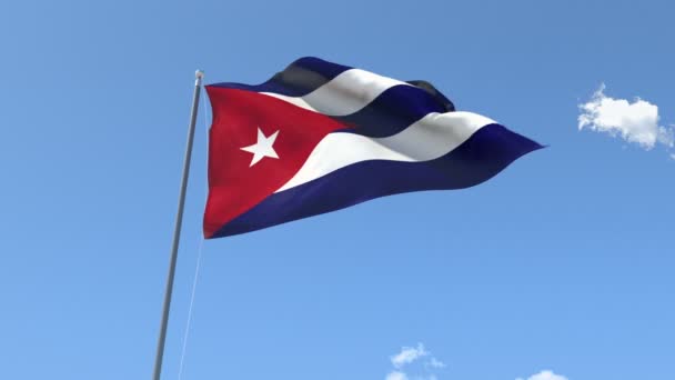 Bandeira de Cuba Acenando — Vídeo de Stock