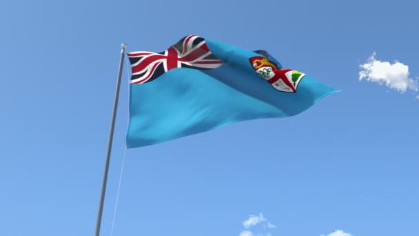 Bandera de Fiji ondeando — Vídeos de Stock