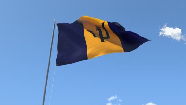 Σημαία Μπαρμπάντος κυματίζει — Αρχείο Βίντεο