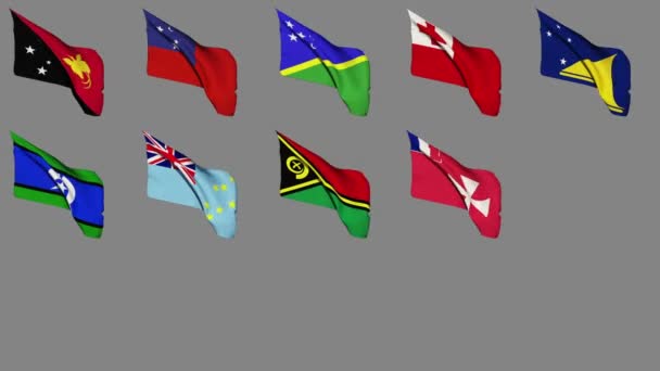 Flaggor i Oceanien Del 2 av 2 — Stockvideo