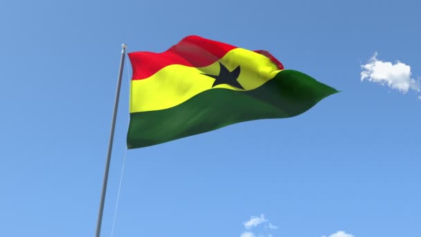 Flaga Ghany Waving — Wideo stockowe