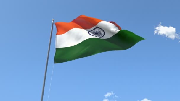 Flag of India Waving Royalty Free Stock Footage