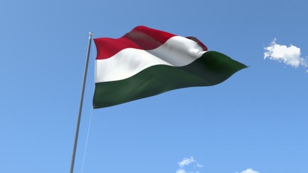 Bandera de Hungary ondeando — Vídeos de Stock