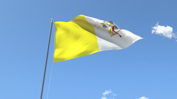 Bandera de la Ciudad Santa ondeando — Vídeos de Stock