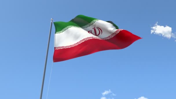 Bandera de Irán ondeando — Vídeo de stock