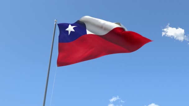 Bandeira do Chile Acenando — Vídeo de Stock