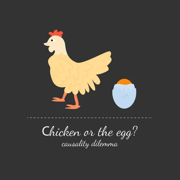 Pollo o el dilema del huevo — Vector de stock