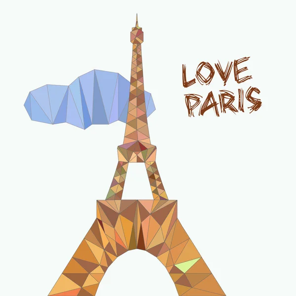 Illustration vectorielle de la tour Eiffel en poly basse — Image vectorielle