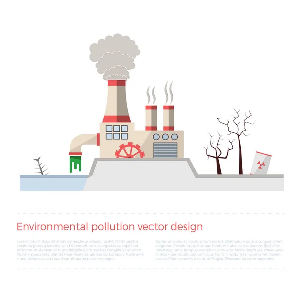 Екологічні проблеми: векторна концепція забруднення навколишнього середовища — стоковий вектор