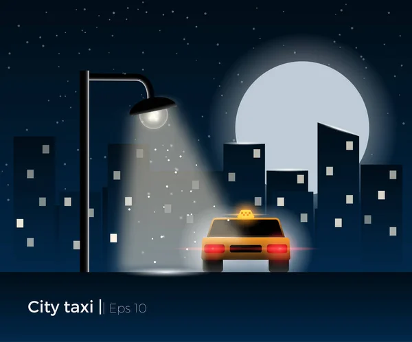 Taxi bilen illustration — Stock vektor