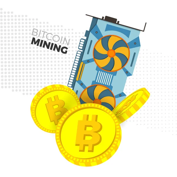 Cryptocurrency mijnbouw concept — Stockvector