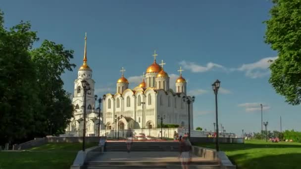 Iglesias Rusia Anillo Oro Ciudad Vladimir Tiempo Lapso Uhd — Vídeo de stock