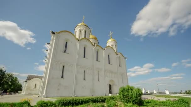 俄罗斯教会。金戒指，弗拉基米尔的城市。UHD 4K时间差. — 图库视频影像