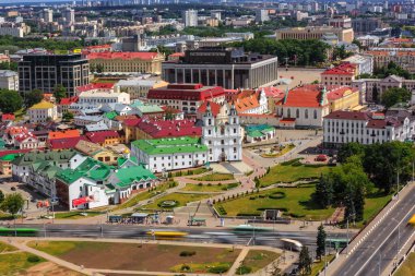 Minsk 'in merkezi yüksek bir noktadan.