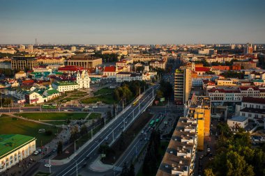 Minsk 'in merkezi yüksek bir noktadan.