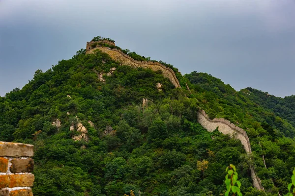 Gran Muralla China Cima Montaña — Foto de Stock