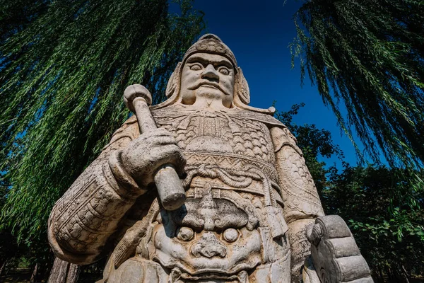 Sculpture of a warrior in the tomb of the emperor of China.