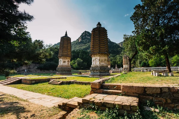 Yinshan Pagoda Forest Complessi Antiche Pagode Attrazione Turistica Della Cina — Foto Stock