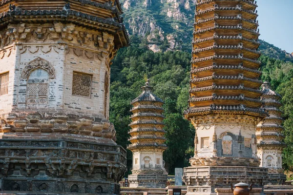 Yinshan Pagoda Forest Complessi Antiche Pagode Attrazione Turistica Della Cina — Foto Stock